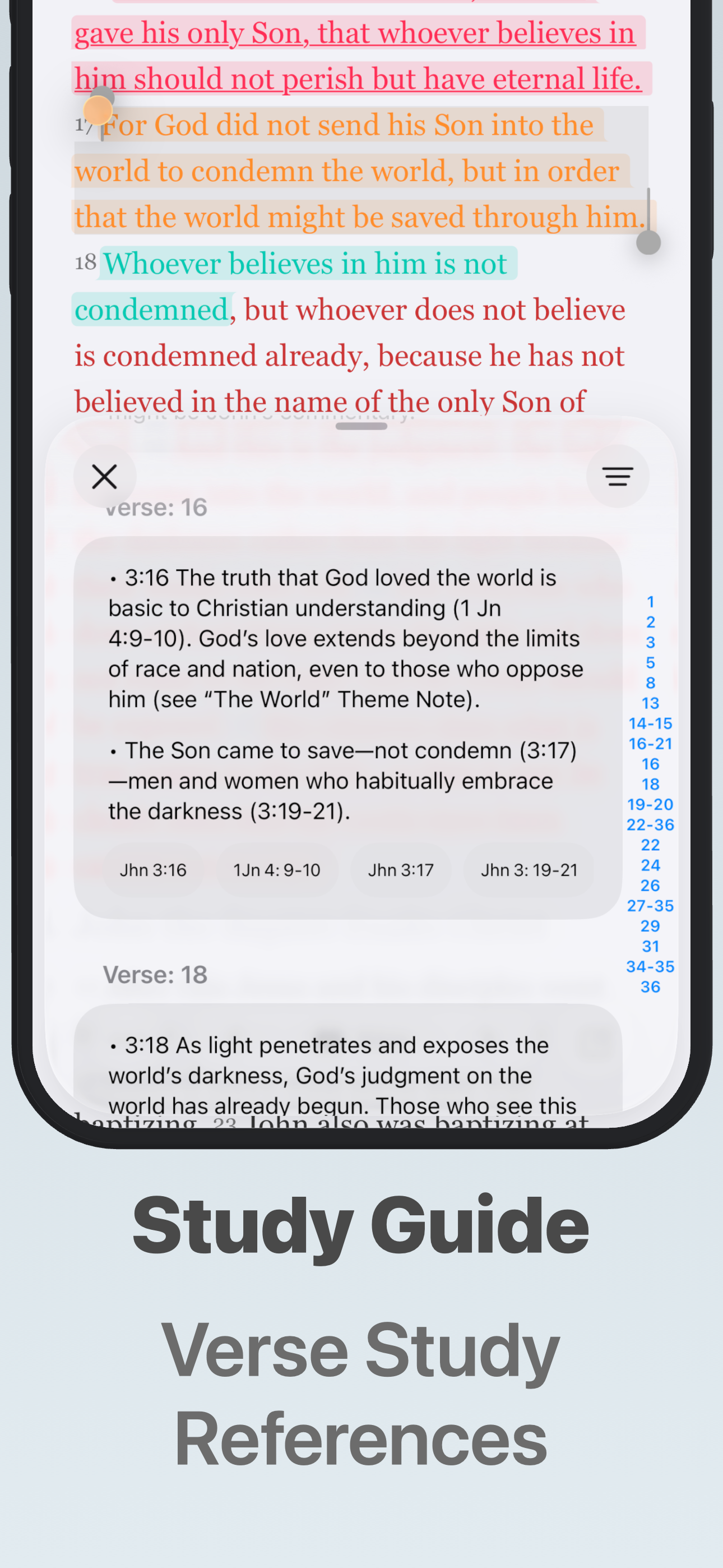 Study notes and cross-references alongside the verses in John 3.